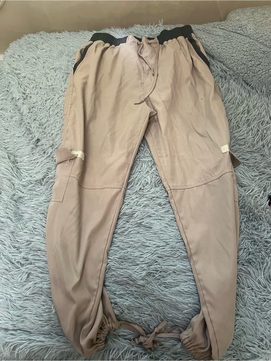 None Pants - 🌼3/38 Tan Drawstring Jogger Pants with Black Waistband xl